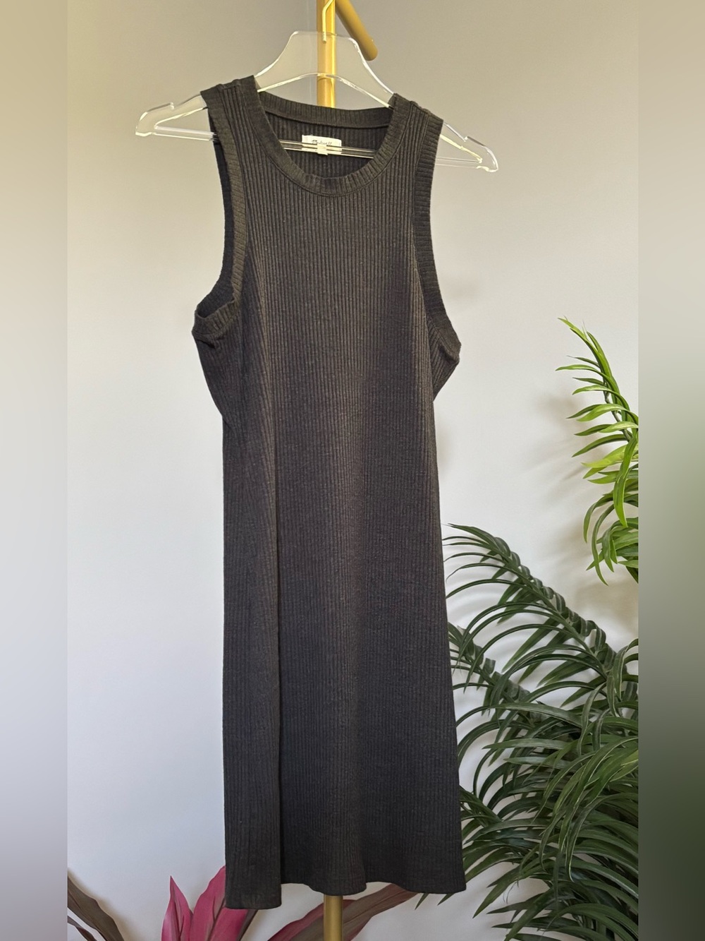 Madewell Charcoal Ribbed Knit Dress - Picture 3 of 11